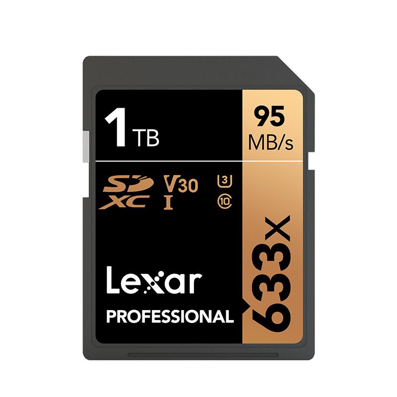 雷克沙（Lexar）1T 读95MB/s 写70MB/s SDXC Class10 UHS-I U3 V30 SD高速存储卡（633x）（厂家直发）