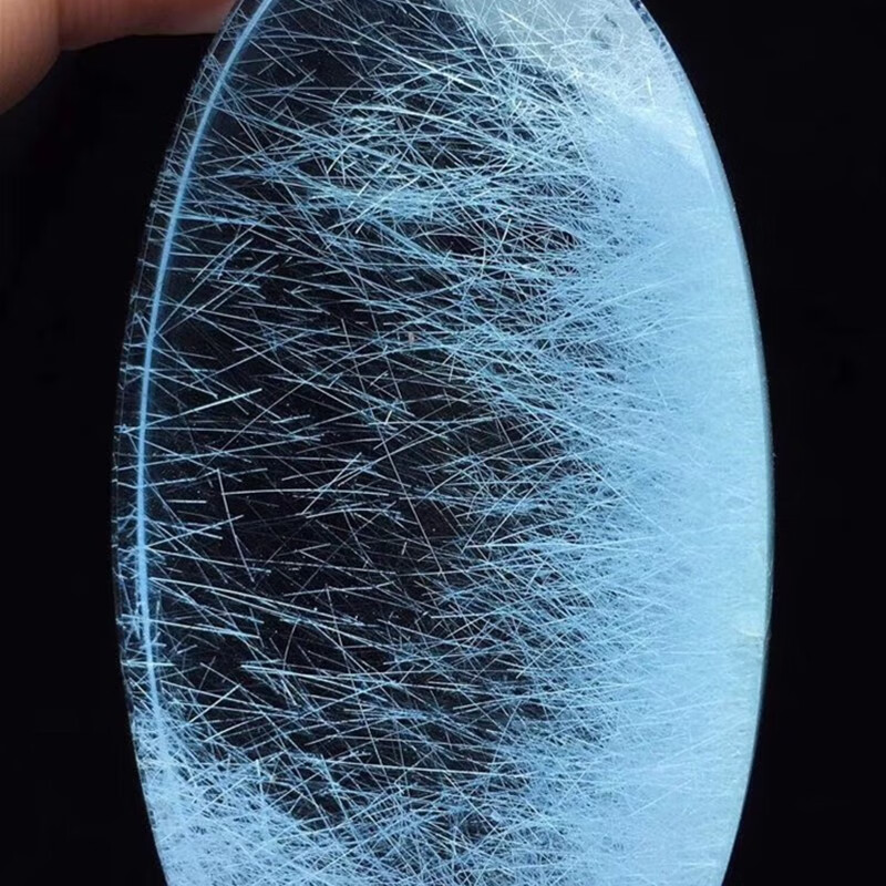 君政收藏蓝发晶吊坠原石无优化顺发飘逸内部发丝密集景色梦幻迷人3