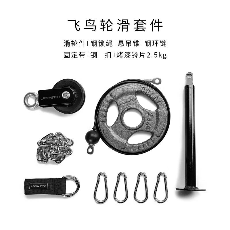 3053健身器材 拉背自制家用大飛鳥 器械高位下拉練胸肌背腹肌 套裝【含2.5KG鈴片】