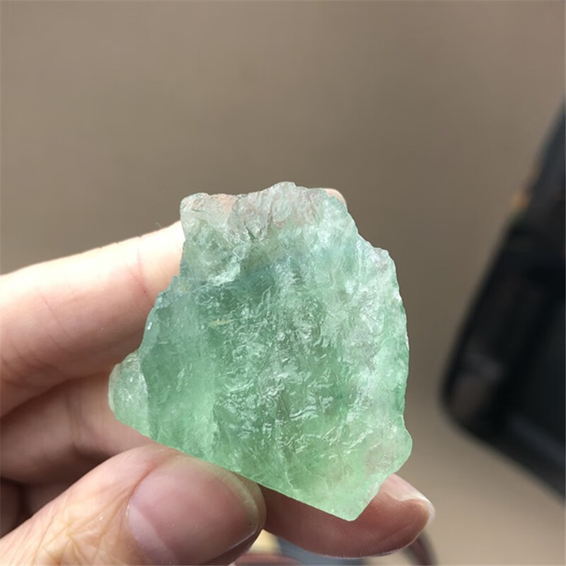 天然水晶宝石石头奇石矿石标本原石摆件地质教学科普摆件 绿萤石一块