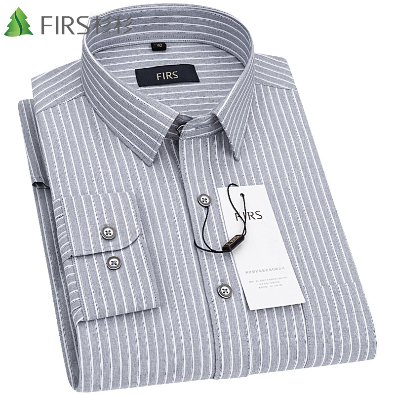 杉杉(firs)长袖衬衫男中青年商务休闲条纹衬衣男 a2181-4长袖灰条 40