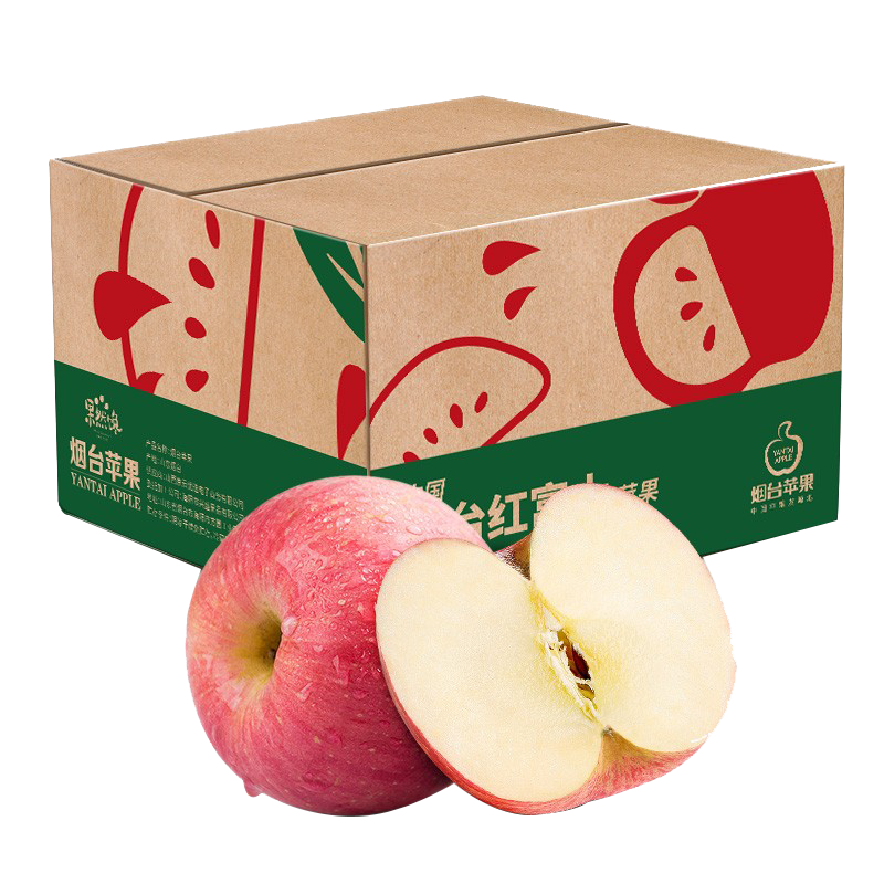 诱鲜地山东烟台红富士苹果18个 净重9斤大果80-85mm 新鲜水果年货礼盒