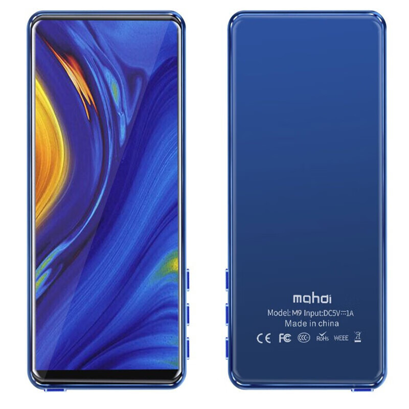 mahdi麦迪M9全面屏触摸MP4学生mp5播放器迷你MP3随身3.5英寸沽普蓝（蓝牙+外放版）8G+32G内存卡