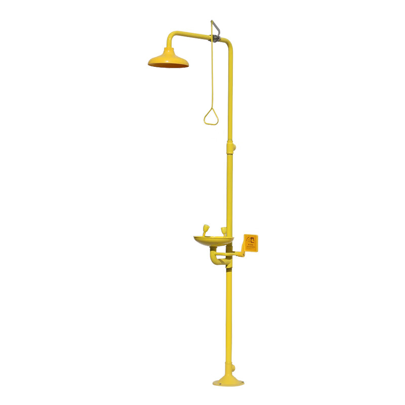 工品星碳钢立式洗眼器化工厂用应急冲淋器紧急双口喷淋洗眼睛装置工业