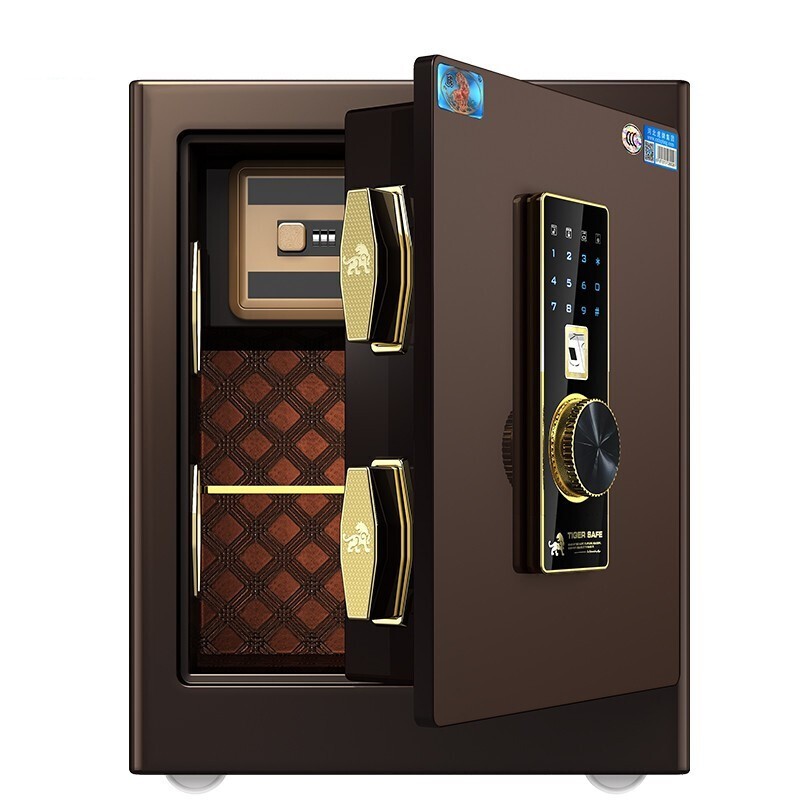 虎牌保险柜家用办公小型指纹密码保管柜csp认证可入墙入柜保险箱夹万