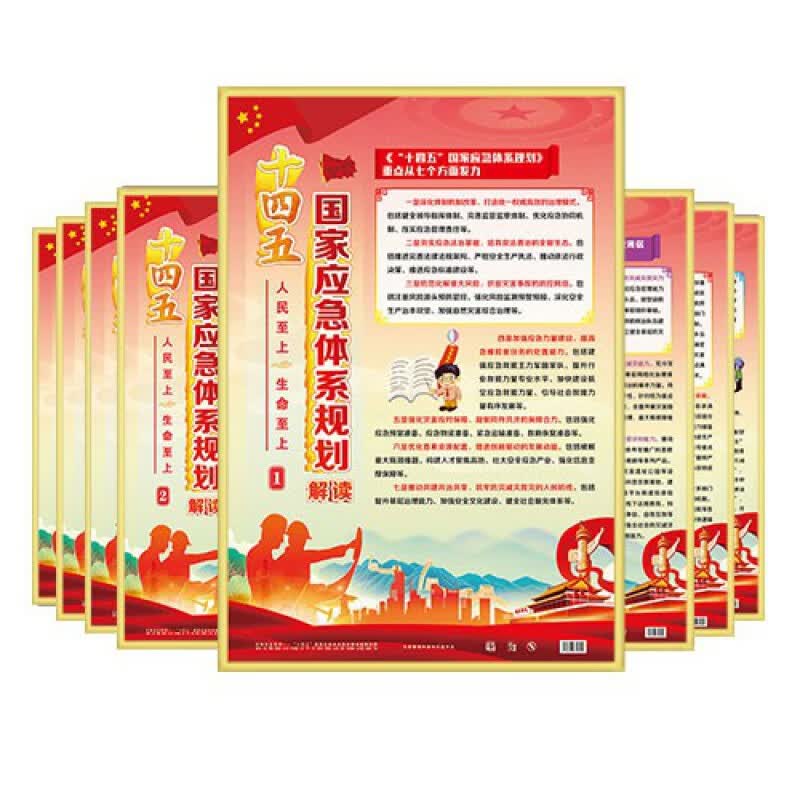 2022年防灾减灾周主题 减轻灾害风险 守护美好家园 2022年安全生产月咨询日活动宣传品 ZAG0206十四五国家应急体系规划解读宣教挂图