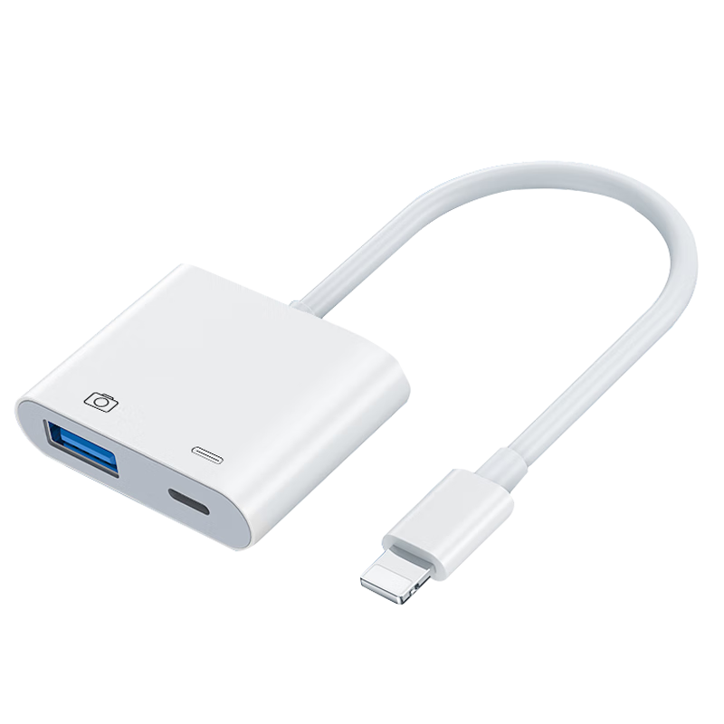 毕亚兹 苹果otg转接头手机U盘转换线lightning转USB接口充电二合一多功能【外接U盘/鼠标/键盘/相机】P19