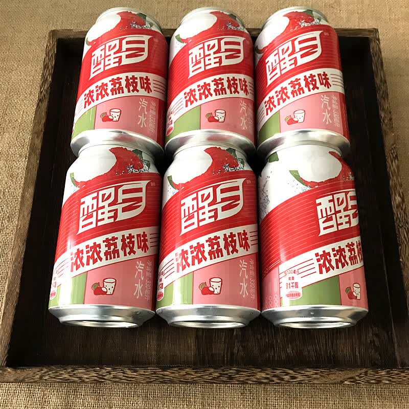 醒目醒目荔枝味汽水330ml听装碳酸饮料易拉罐饮品 6罐