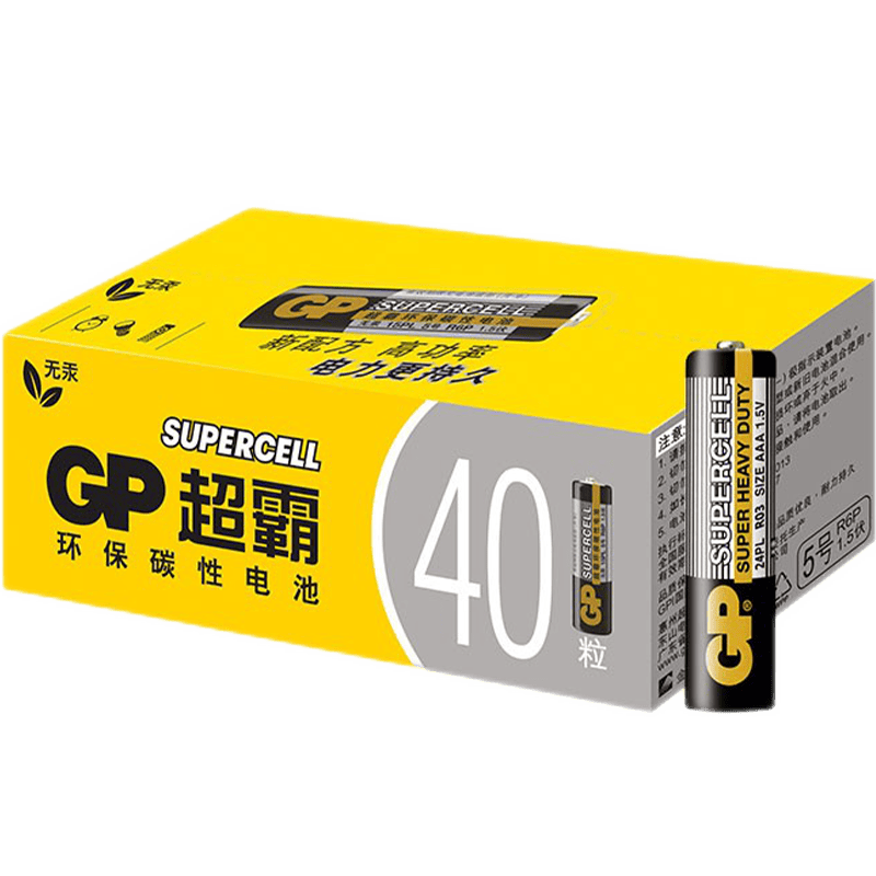 GP 超霸 AA/R6P 5号碳性电池 1.5V 2粒装