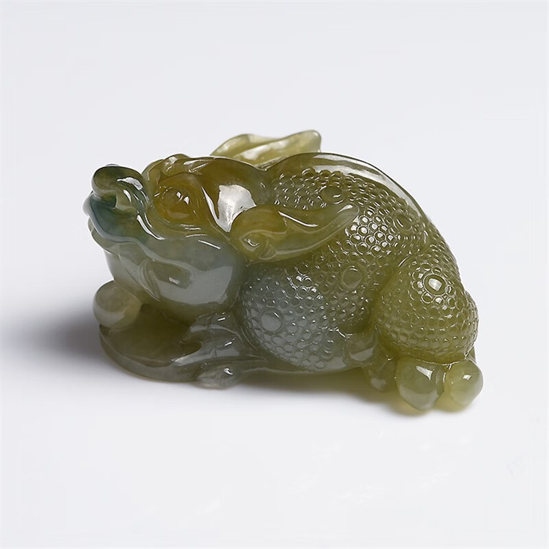 沃韵 天然褐黄色翡翠金蟾吊坠男女款缅甸玉石三脚蟾挂件a货333 红色