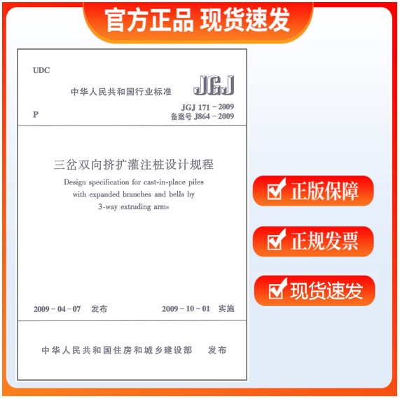 JGJ 171-2009  三岔双向挤扩灌注桩设计规程