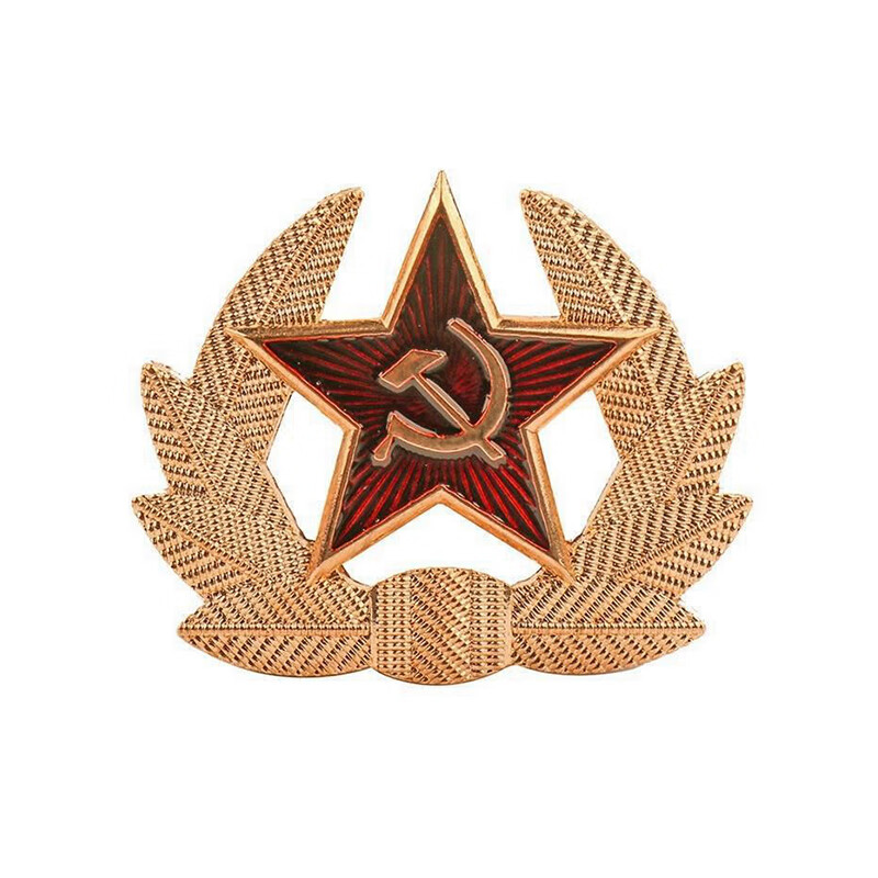帽徽红色五角星雷锋帽金属铁路徽各种大沿帽徽章 苏联帽徽【 螺丝】