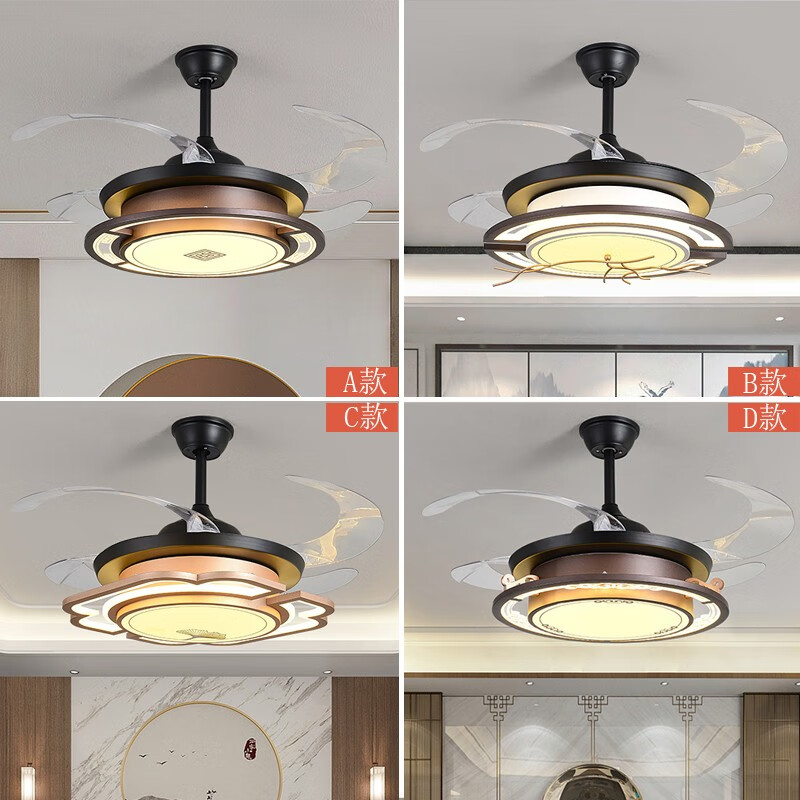 吸顶款电风扇灯扇一体灯餐厅灯饭厅客厅卧室厨房电扇吊灯带灯吊扇灯具