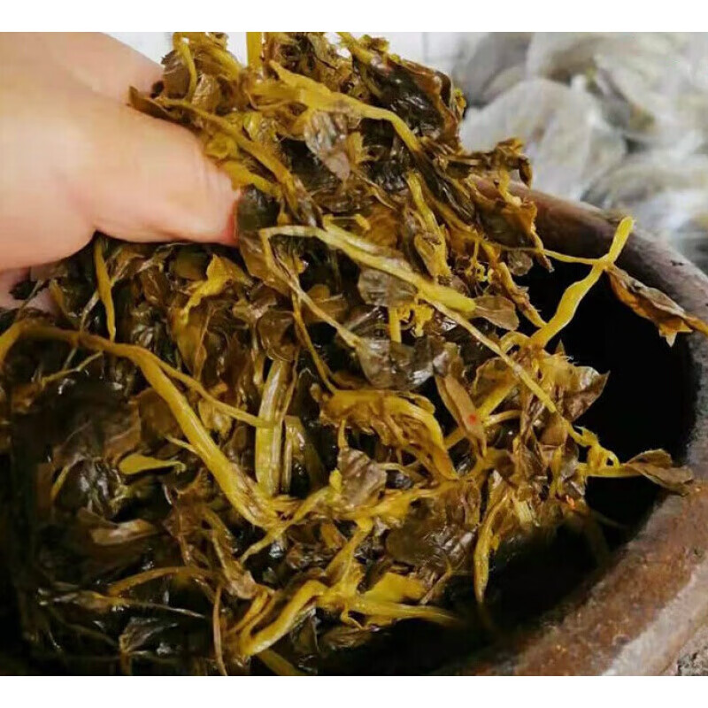 虎钢馋崇明特产农家自制特色草头盐齑金花菜咸菜新鲜真空包装500g下