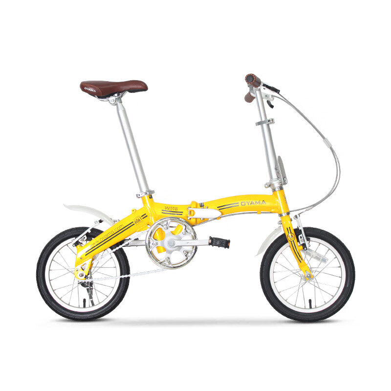oyama欧亚马折叠自行车学生青少年成人休闲通勤单车波浪jr300 黄色