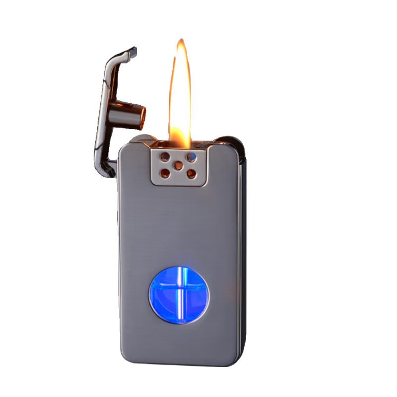 乐草语音智能打火机声控煤油黑科技感应点火摇一摇防风网红创意个性加 黑拉丝(礼盒包装加煤油