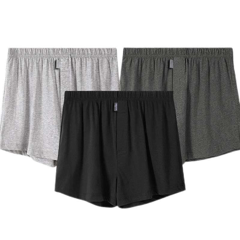 七匹狼2条装阿罗裤男纯棉大裤衩男夏季短裤三分裤中腰休闲睡裤 纯棉(白蓝格+白驼格) 2条 XL (175) (建议130-150斤)