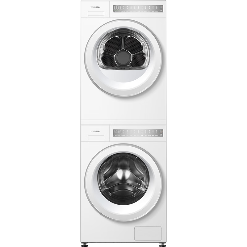 東芝（TOSHIBA）白珍珠洗烘套裝【DG-10T23B+10T23B】純平全嵌 10KG滾筒洗衣機+變頻熱泵烘干機 家電國家補貼20%