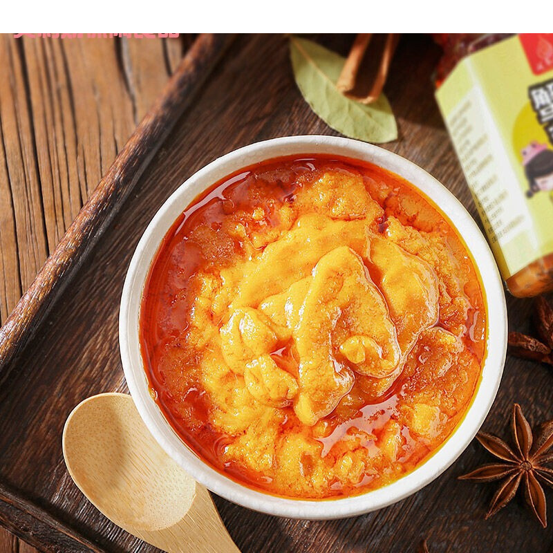 虎钢馋新货螃蟹酱蟹黄酱120g秃黄油蟹粉拌面拌饭下饭蟹膏海鲜酱批发大