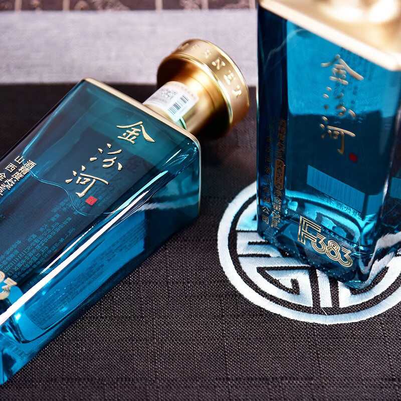 金汾河F383 清香型白酒 53度500ml 宴请收藏山西自饮送礼 礼盒装 42度 253mL 12瓶 整箱光瓶装
