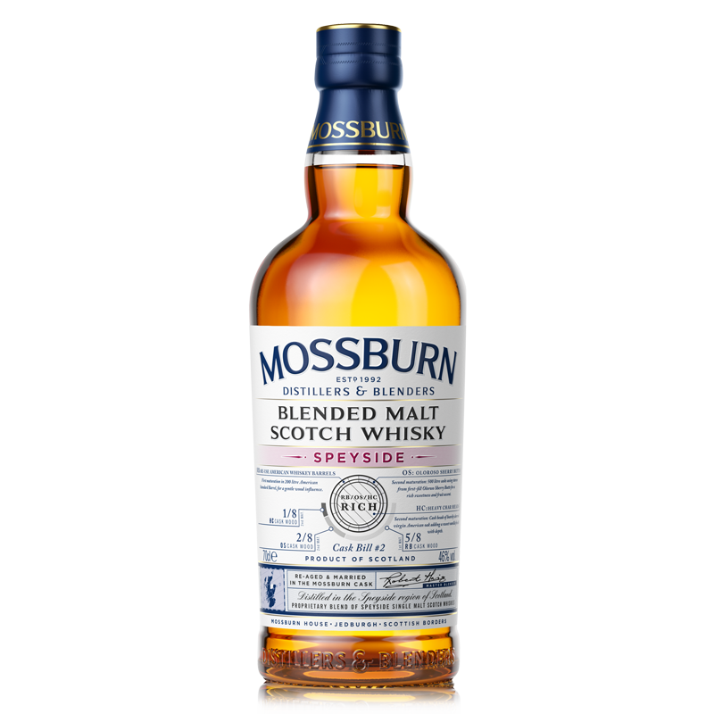 莫斯本（MOSSBURN）莫斯本苏格兰纯麦芽威士忌 斯佩塞 烈酒 洋酒700ml 斯佩塞700ml