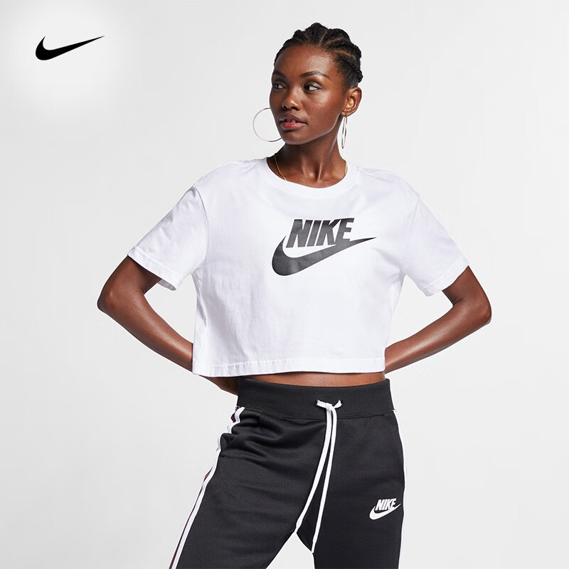 耐克(nike)女子短款t恤 sportswear essential bv6176-100 xl