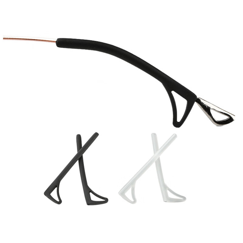 慕风(MOFORM)细镜腿防滑套 开槽式眼镜硅胶耳勾 男女眼镜防掉配件 11007 黑色2对装（1.3毫米以下）