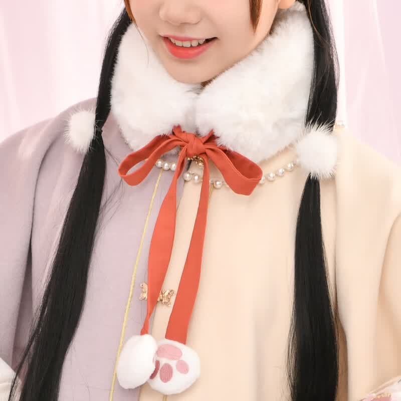 森女部落与卿记正品原创古风汉元素中国风明制马面汉服秋冬可爱闺蜜装 白色围脖配饰 均码怎么样,好用不?
