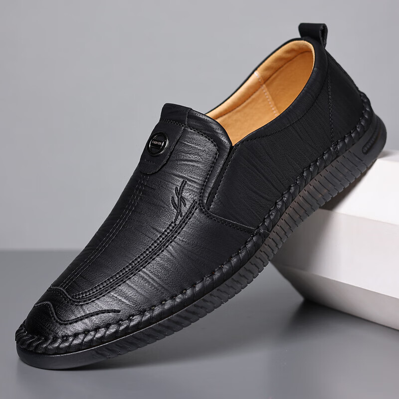 简梦伊男装上线防开胶休闲皮鞋牛筋底防水厨房穿的鞋防滑防油厨师工作