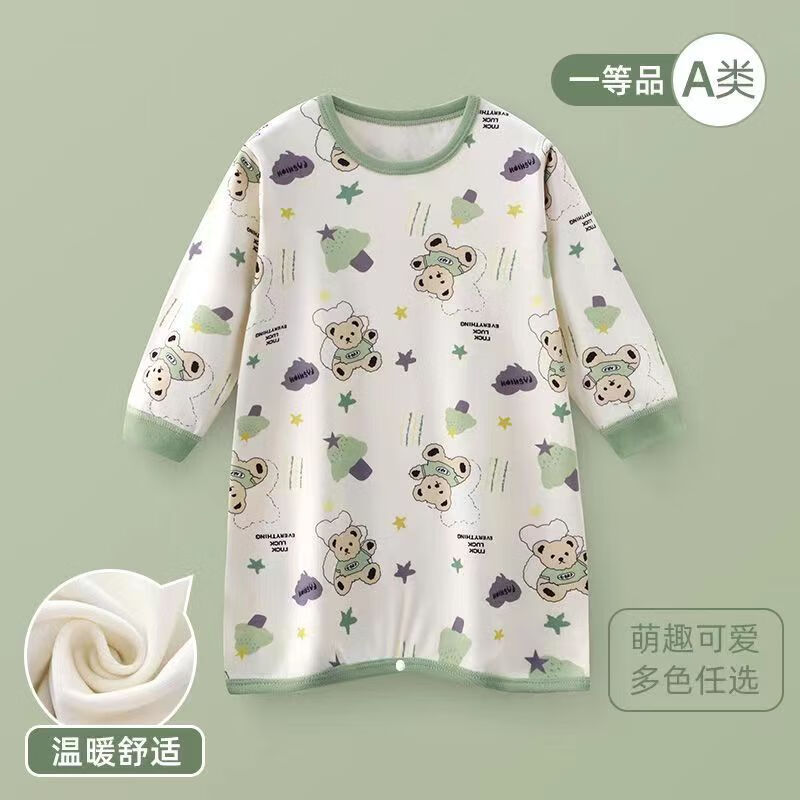 衣丽家泰精选儿童秋冬款卡通德绒保暖长袖睡衣睡袍家居服爬服连体衣 DR睡袍-丛林小熊 130cm偏小一码怎么看?