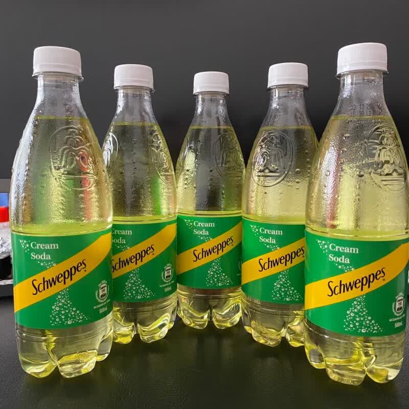 怡泉进口香港玉泉奶油味忌廉汽水schweppes cream soda500ml*5瓶 甜品