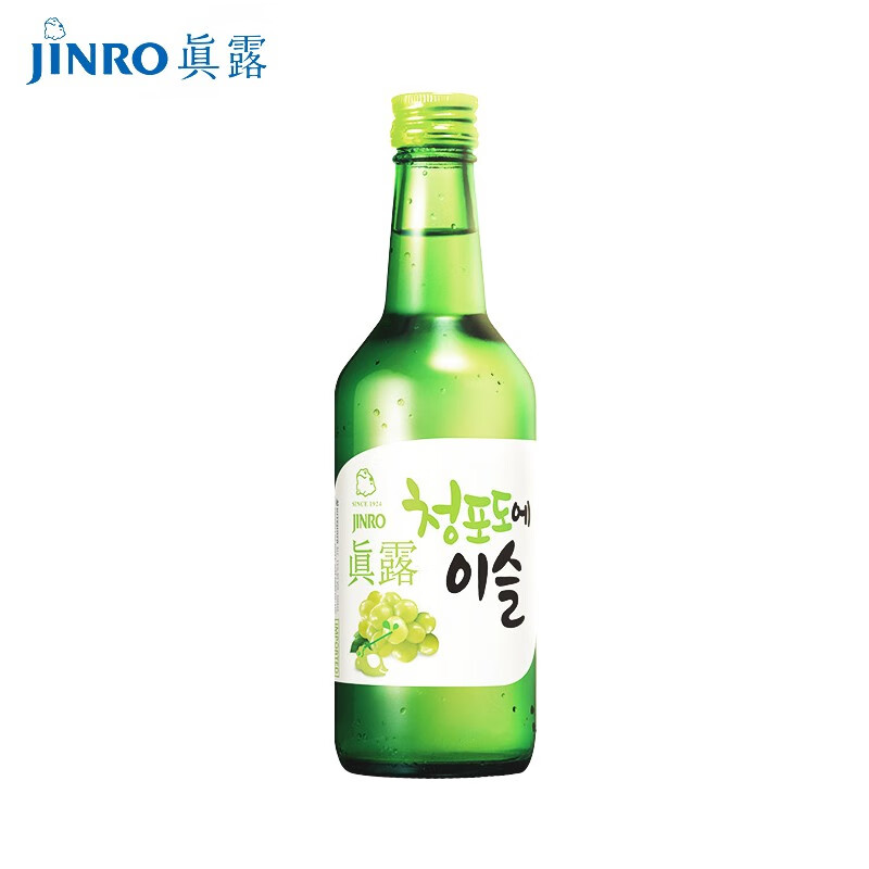 真露(jinro)烧酒韩国进口真露利口酒果味酒女生烧酒360ml 青葡萄味1瓶