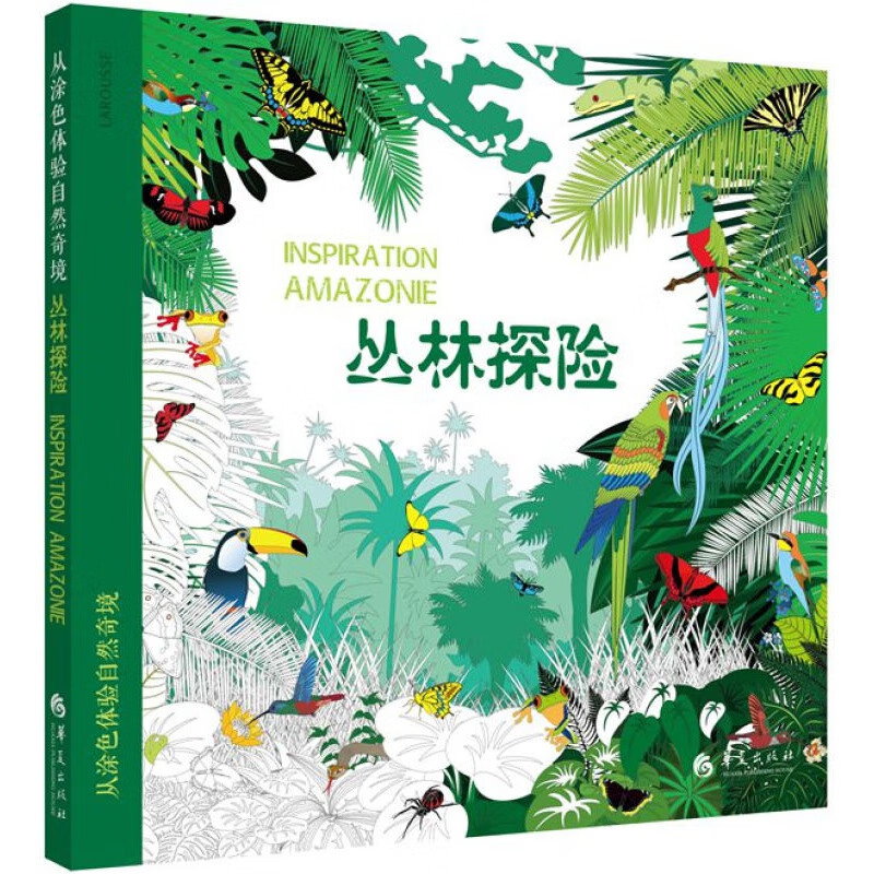 【包邮】从涂色体验自然奇境：丛林探险 大人成人疗愈舒压减压学生填色本涂色填色书绘本画神秘花园/时间旅程
