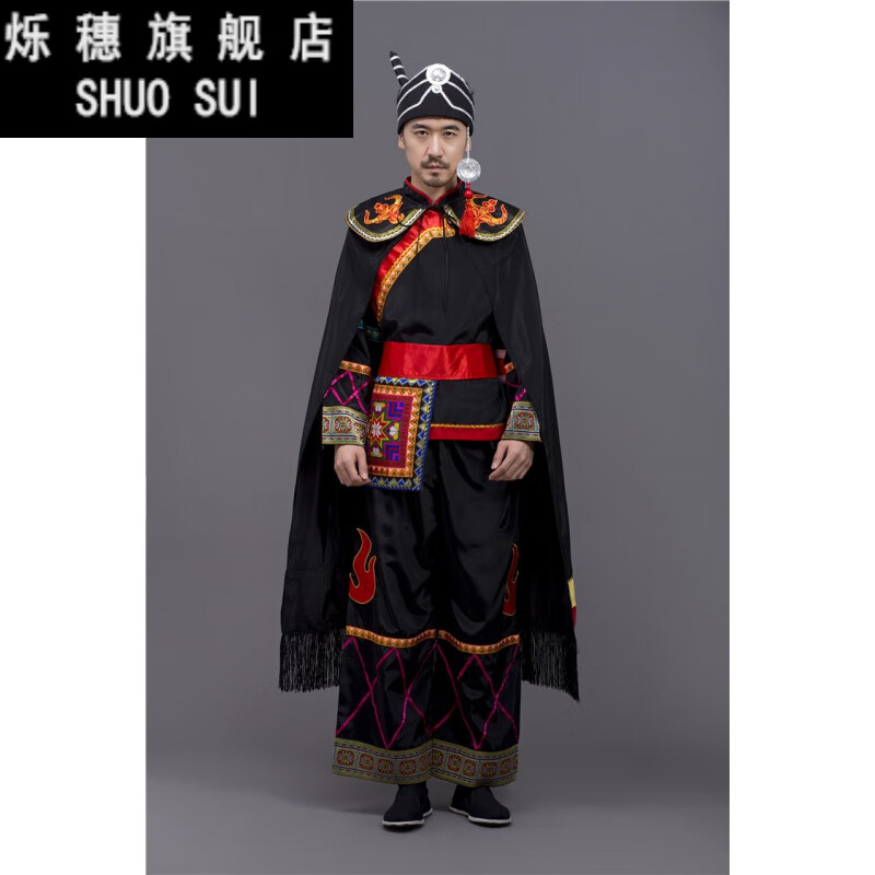 彝族服装男大凉山 新款盛装服装 男装凉山舞蹈服装 石林火把节演出服