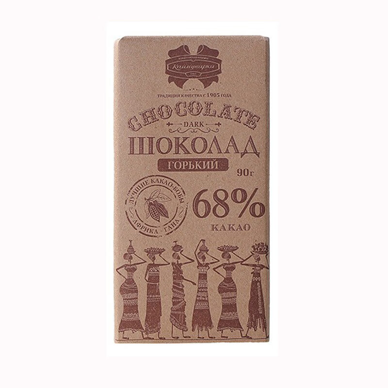 巧力俄罗斯康美纳牌黑巧力90g黑巧力黑巧力批发 68(牛皮纸)