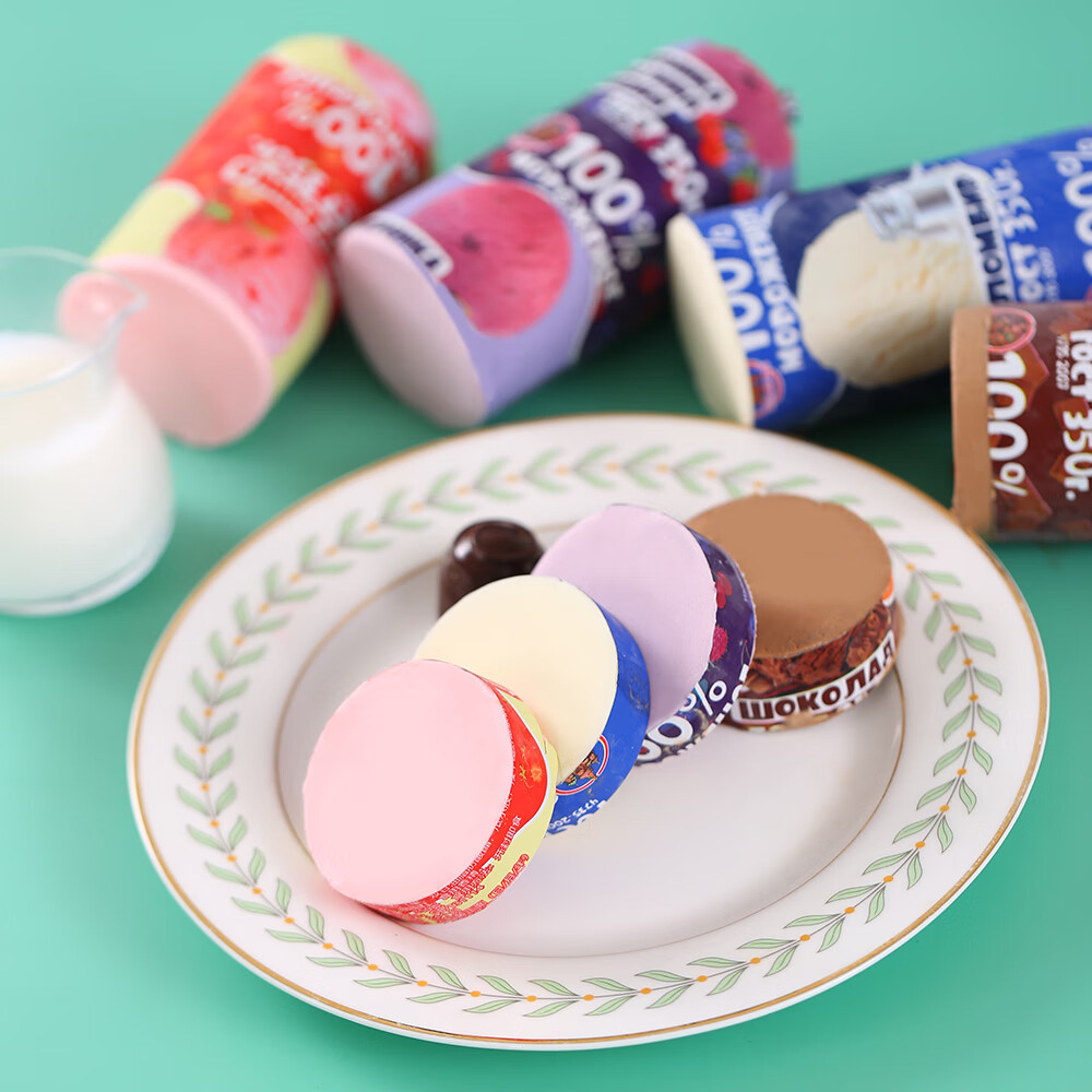 俄罗斯海象香肠冰淇淋350g生牛乳草莓生巧克力蔓越莓冰激凌 草莓味1根