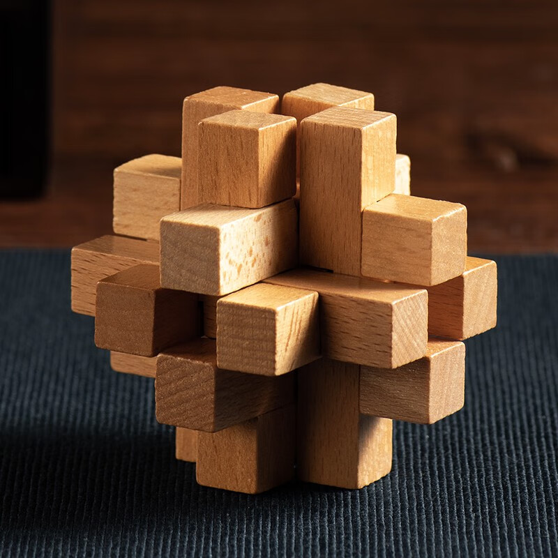 十级难度实木质 井字锁 榉木