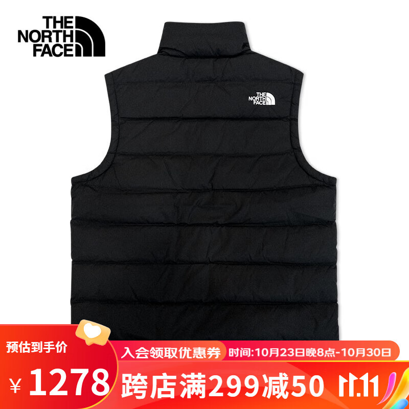 北面（The North Face）羽绒马甲男户外舒适保暖内搭羽绒填充 JK3/黑色 XL/180