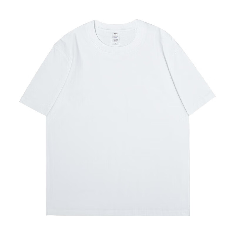 卡柏奇男装棉针织短袖夏季服饰打底衫白T恤男情侣装衣服 230G-白色 S(80-100斤)
