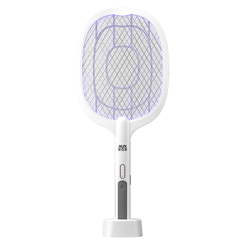 奥克斯（AUX）电蚊拍充电式紫光诱蚊室内大网面 888X白色（底座+USB充电+紫光诱蚊）10051786914506