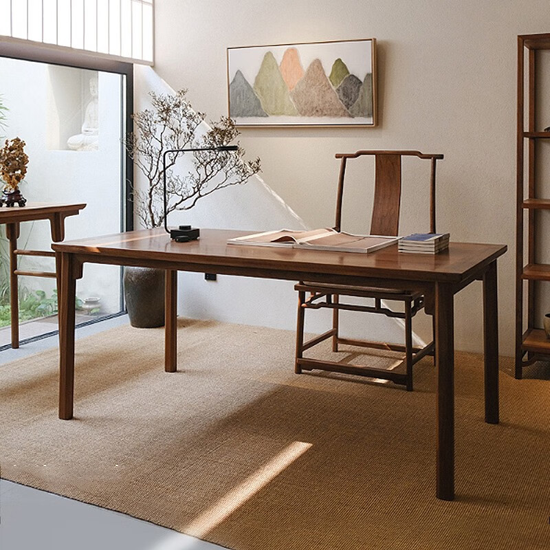 新中式书桌家用 素描画桌实木国学桌书法桌国画桌子专用桌 老榆木 北