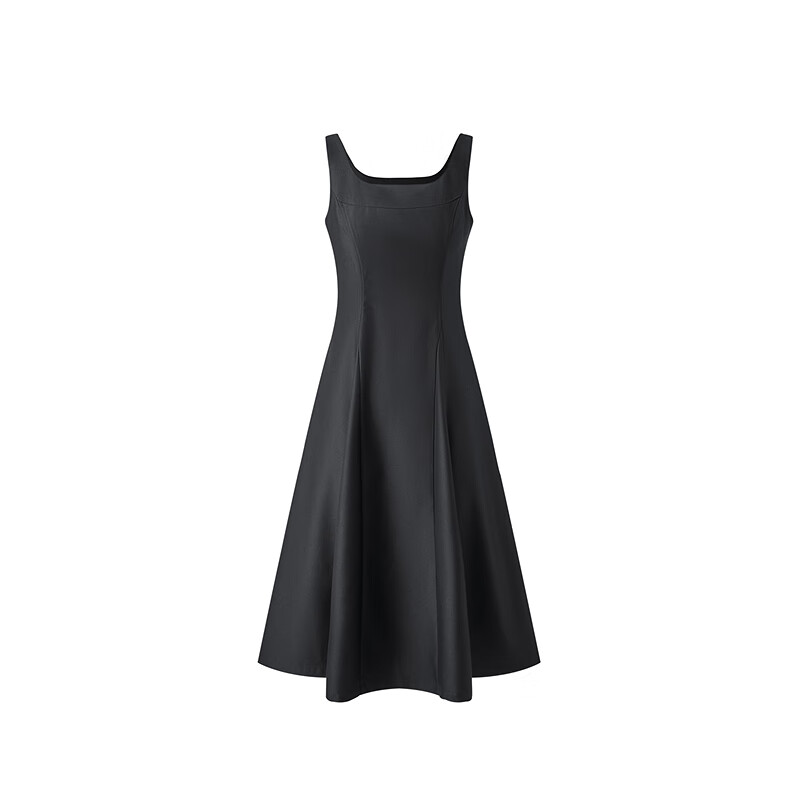 太平鸟【商场同款】女装2024年春季新款背心连衣裙A1FAE1235 黑色 M