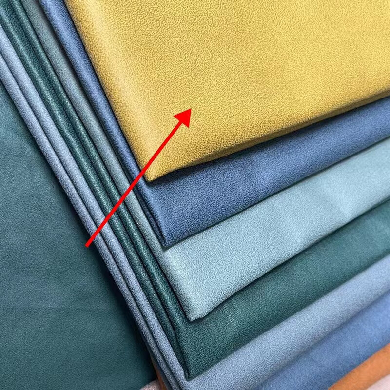 dqn 科技布沙发布料仿皮面料加厚纯色沙发套床头软包布 科技布黄半米