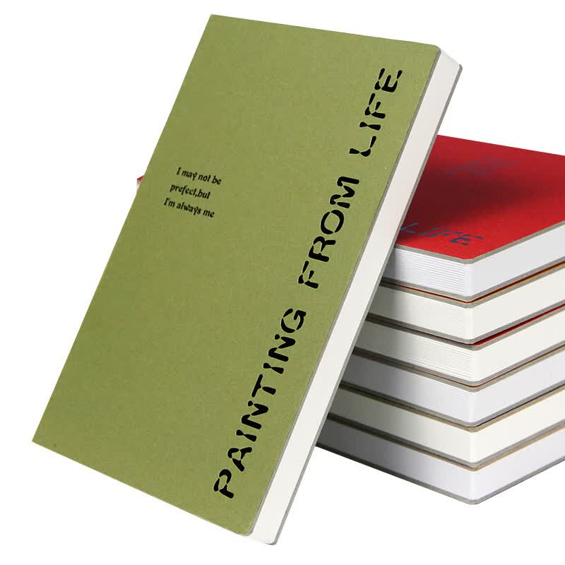 记忆印象 素描 速写本 图画本 马克笔绘画本 白纸 画画本 手绘 彩铅 油画棒 写生 涂鸦本 画本 32k抹茶绿原白