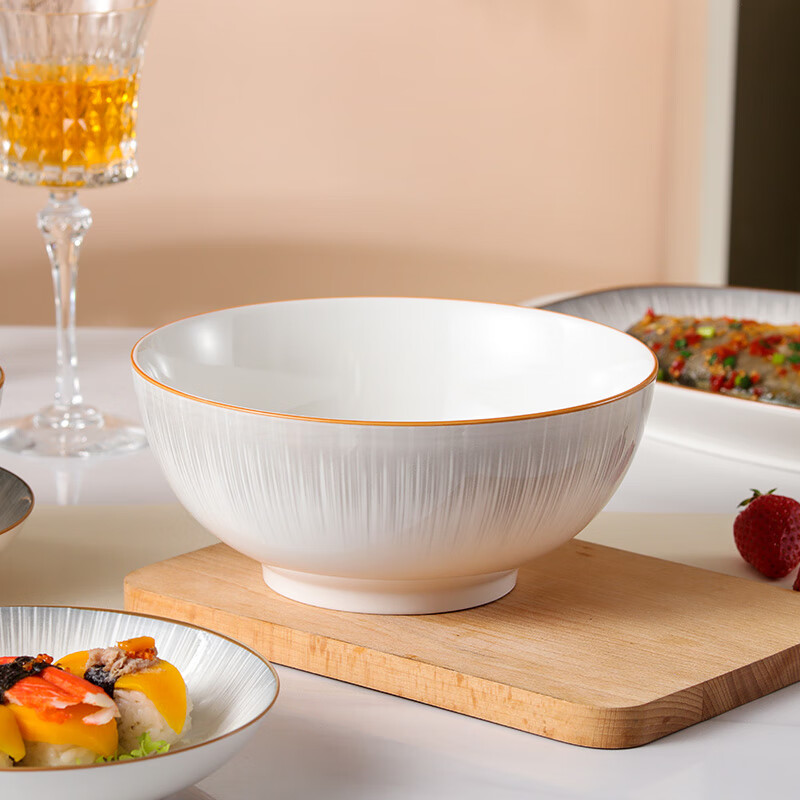 传旗釉下彩陶瓷大碗8英寸单只装汤碗大号吃面碗汤盆陶瓷餐具年货节乔迁换新餐具 流星使用感如何?