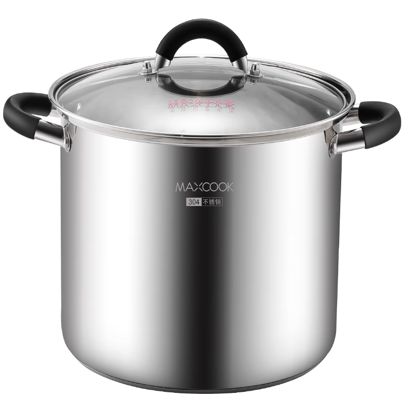 美廚（maxcook）湯鍋304不銹鋼 復(fù)底高湯鍋26cm 燃?xì)鉅t電磁爐通用MCT3394