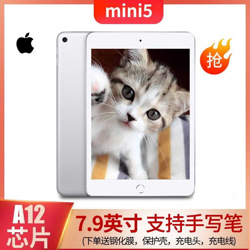 【二手9成新】Apple iPad mini5代 19款迷你5代吃鸡游戏影音二手平板电脑7.9英寸 银色 64G WIFI版
