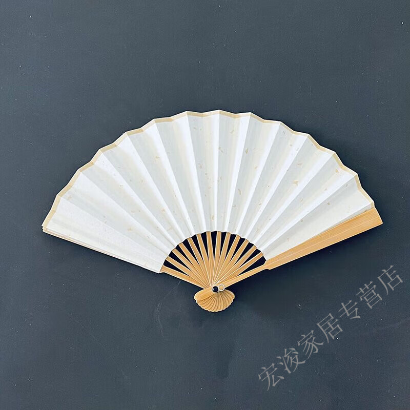 金格羽扇子折扇895寸折扇手写题字中国风国潮古风扇子书法手写纸扇