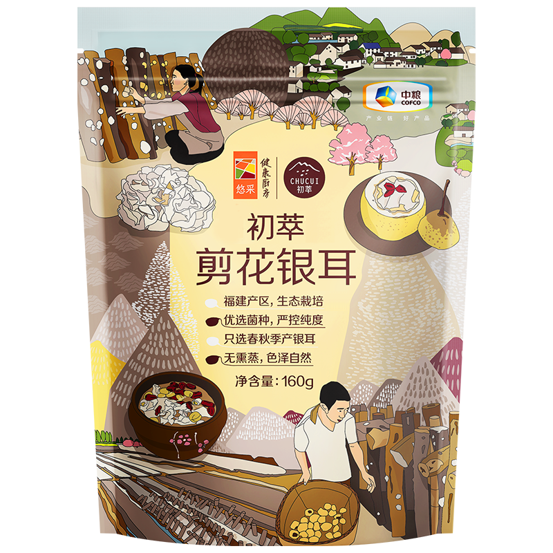 中粮初萃古田剪花银耳160g价格历史走势及推荐