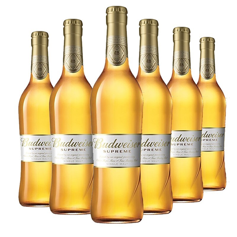 百威(budweiser)啤酒 经典醇正啤酒 自饮送礼佳品 金尊 330ml 6瓶 非